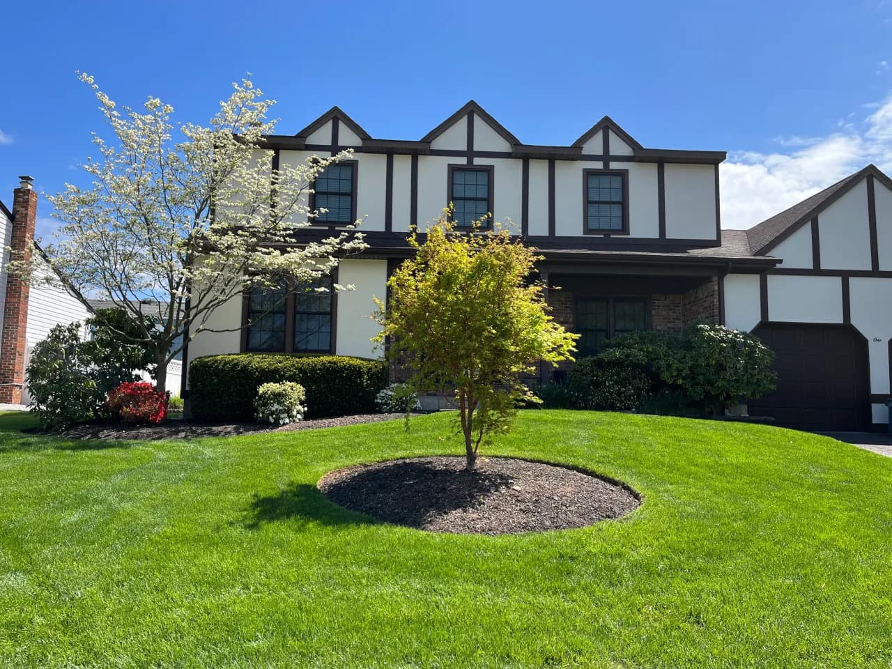 Landscaping with stone border in South Plainfield