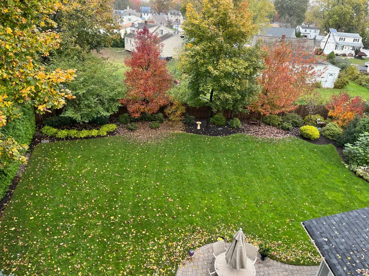 Mulch and stone installation